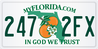 FL license plate 2472FX