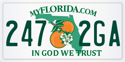 FL license plate 2472GA