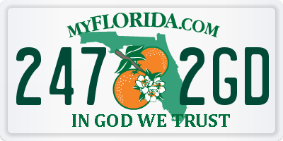 FL license plate 2472GD