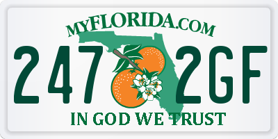 FL license plate 2472GF