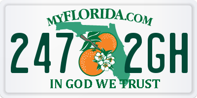 FL license plate 2472GH