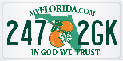 FL license plate 2472GK