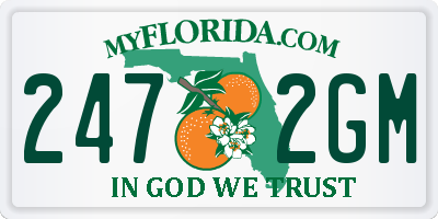 FL license plate 2472GM