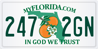 FL license plate 2472GN