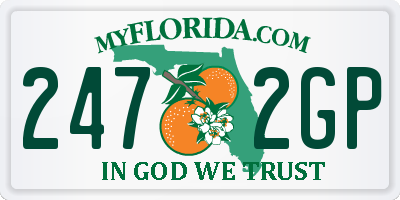 FL license plate 2472GP