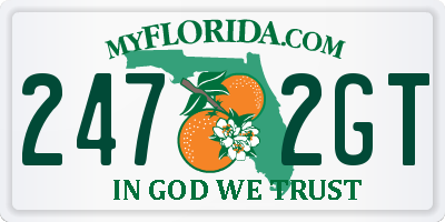 FL license plate 2472GT