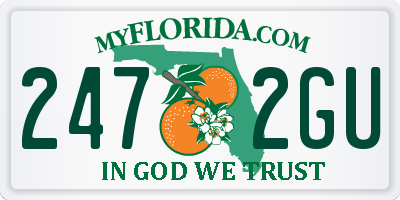 FL license plate 2472GU