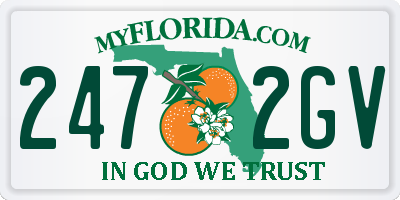 FL license plate 2472GV