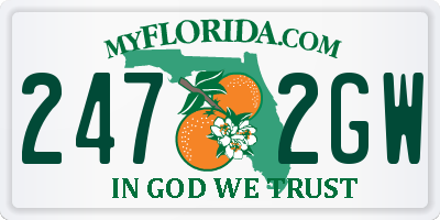 FL license plate 2472GW