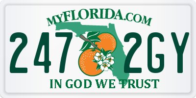 FL license plate 2472GY