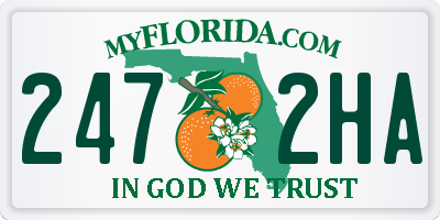 FL license plate 2472HA