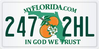 FL license plate 2472HL