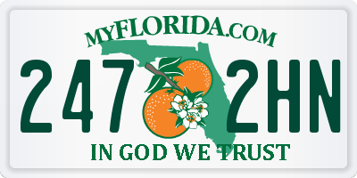 FL license plate 2472HN