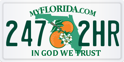 FL license plate 2472HR