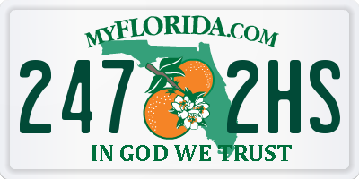 FL license plate 2472HS