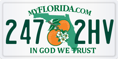 FL license plate 2472HV