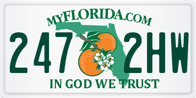 FL license plate 2472HW
