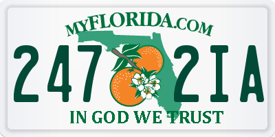 FL license plate 2472IA