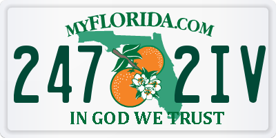 FL license plate 2472IV