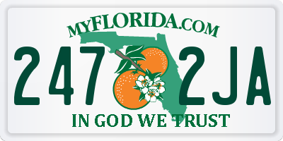 FL license plate 2472JA