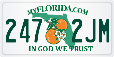 FL license plate 2472JM