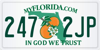 FL license plate 2472JP