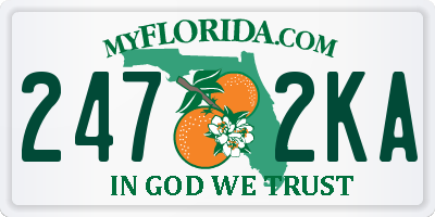 FL license plate 2472KA