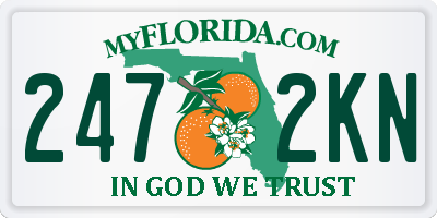 FL license plate 2472KN