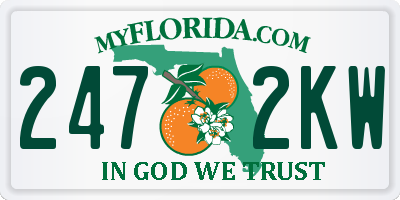 FL license plate 2472KW
