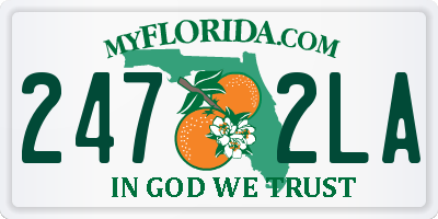 FL license plate 2472LA