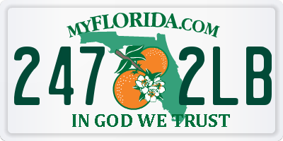 FL license plate 2472LB
