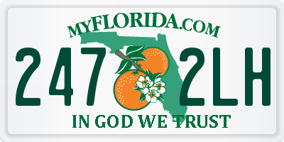 FL license plate 2472LH