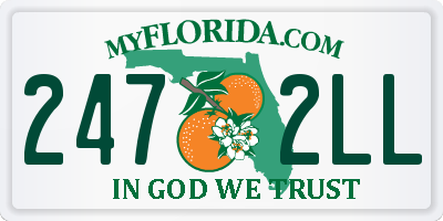 FL license plate 2472LL