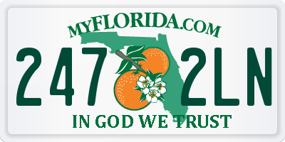 FL license plate 2472LN