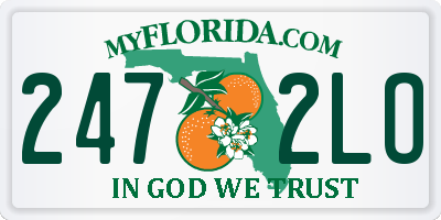 FL license plate 2472LO