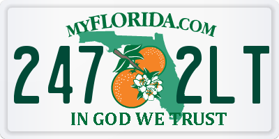 FL license plate 2472LT