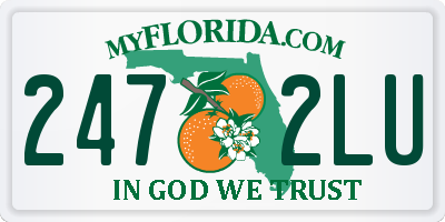 FL license plate 2472LU
