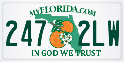FL license plate 2472LW