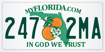 FL license plate 2472MA