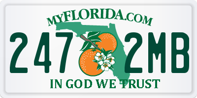 FL license plate 2472MB