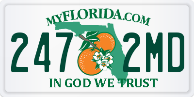 FL license plate 2472MD