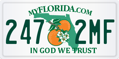FL license plate 2472MF