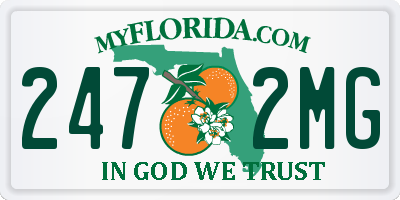 FL license plate 2472MG