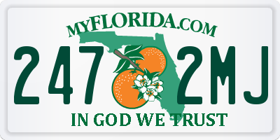 FL license plate 2472MJ