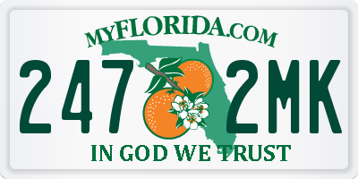 FL license plate 2472MK