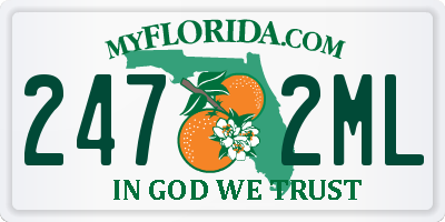 FL license plate 2472ML