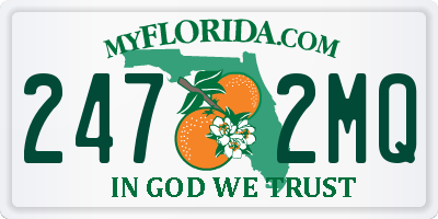 FL license plate 2472MQ