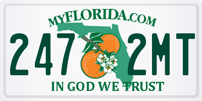 FL license plate 2472MT