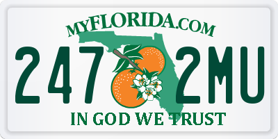 FL license plate 2472MU