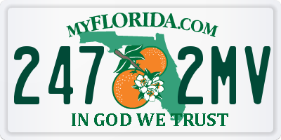 FL license plate 2472MV